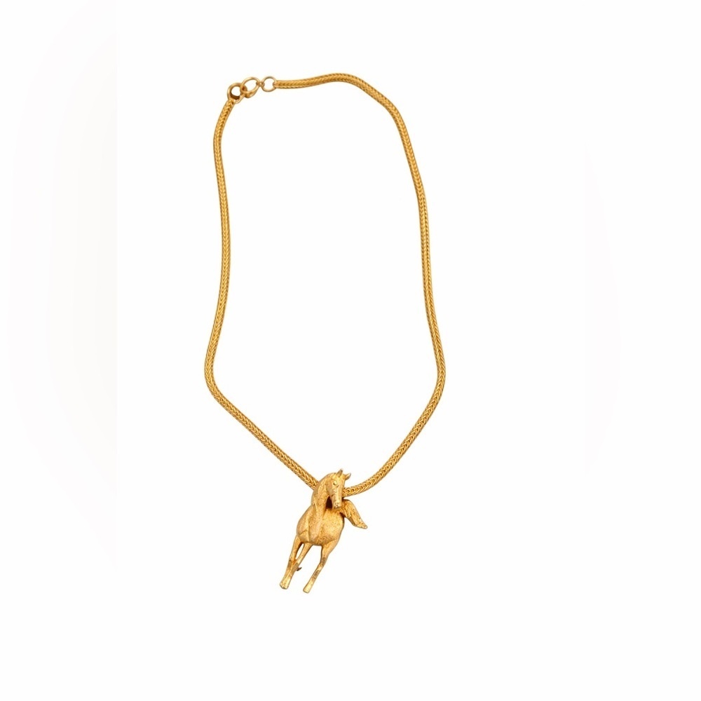 Gold Horse Pendant Necklace - Women's Jewelry